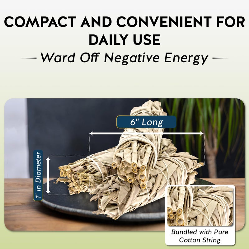Alternative Imagination California White Sage Smudge Sticks - 3-Pack of 6-Inch Bundles for Home Cleansing,Energy Clearing, Meditation, Witchcraft, Spiritual Gifts,Altar & Smudging- Packaged in the USA - Image 3